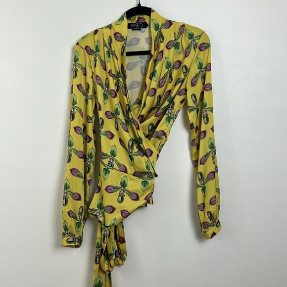PatBO Yellow Floral Wrap Blouse - Picture 3 of 7